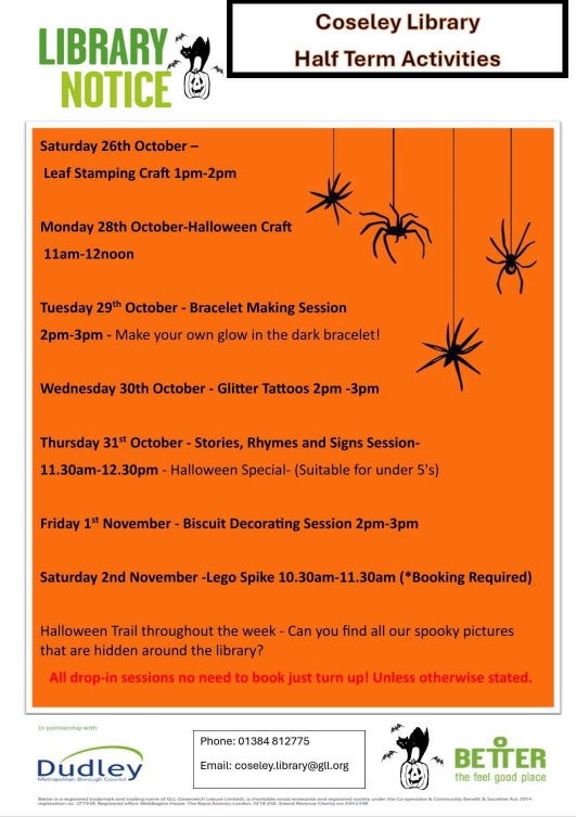 Coseley Library - Children's Half Term Activities